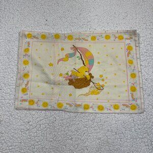Vintage Carebears Child size Pillowcase Homemade Sunshine Bear 80's